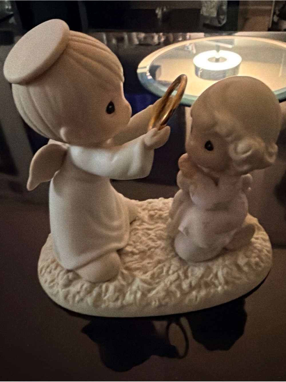 Precious Moments Cream and Gold Angel Figurine